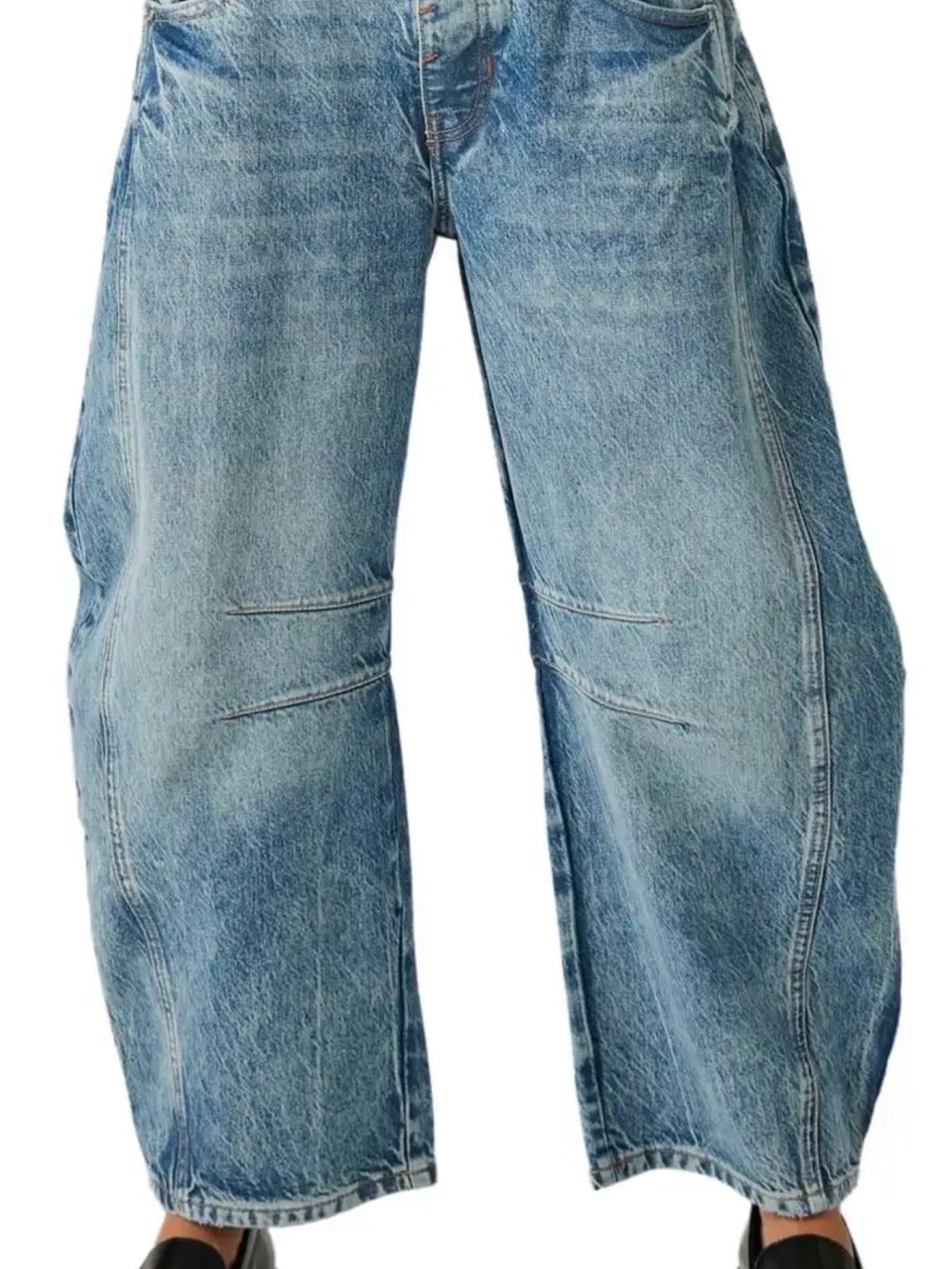 Free People We The Free Good Luck Mid-Rise Barrel Jeans - Picture 2 of 5